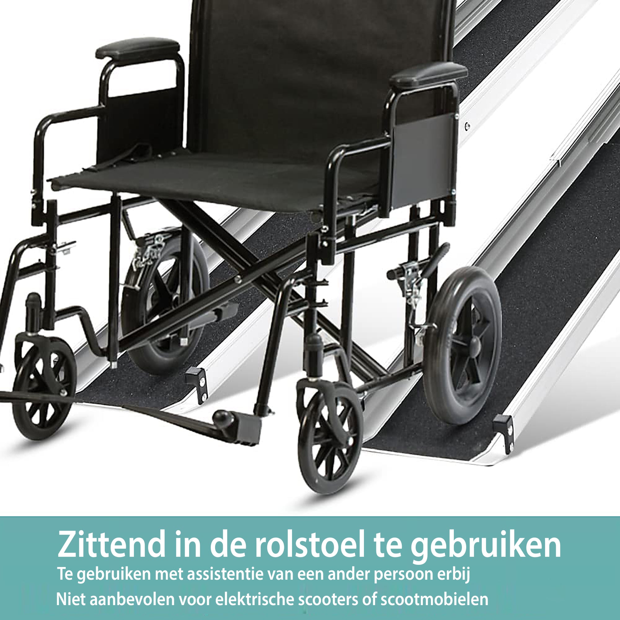 Oprijplaat Brug - 2 Stuks - Uitschuifbaar - ruim 400Kg - tot max 213 cm - Rolstoelhellingen voor trappen - MAX 272 kg per stuk - telescopisch draagbaar met opbergtas - antislip oppervlak Rolstoelhelling voor thuis - trappen (2 stuks)